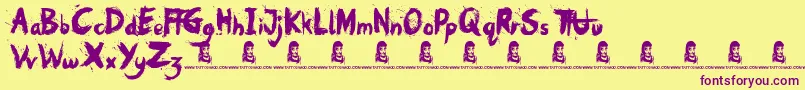 Oh No Font – Purple Fonts on Yellow Background