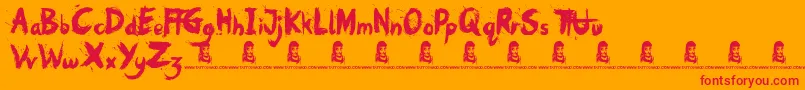 フォントOh No – オレンジの背景に赤い文字