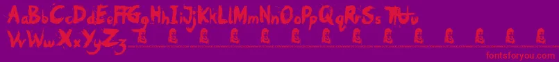 Oh No-Schriftart – Rote Schriften auf violettem Hintergrund