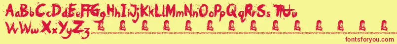 Oh No-fontti – punaiset fontit keltaisella taustalla