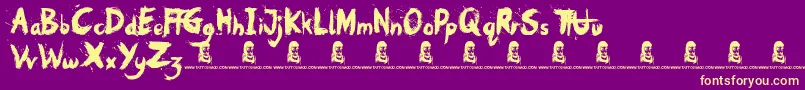 Oh No Font – Yellow Fonts on Purple Background