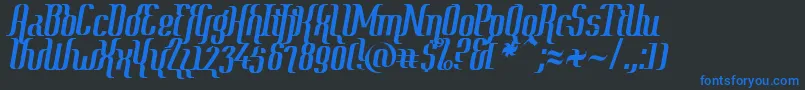 Year2000ContextDeluxe Font – Blue Fonts on Black Background