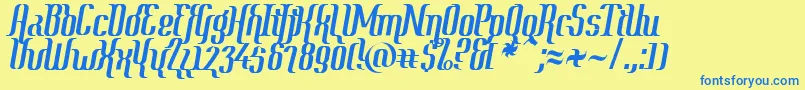 Year2000ContextDeluxe Font – Blue Fonts on Yellow Background