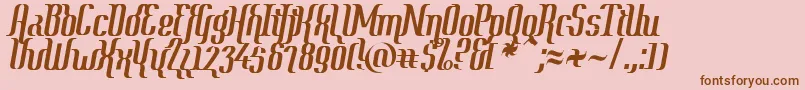 Year2000ContextDeluxe Font – Brown Fonts on Pink Background