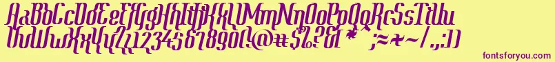 Year2000ContextDeluxe Font – Purple Fonts on Yellow Background