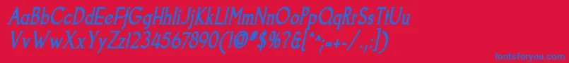 GoodfishBoldItalic Font – Blue Fonts on Red Background