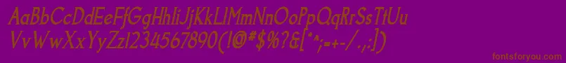 GoodfishBoldItalic Font – Brown Fonts on Purple Background