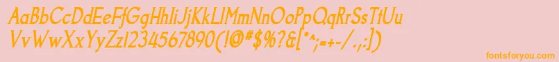 GoodfishBoldItalic Font – Orange Fonts on Pink Background