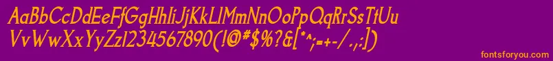 GoodfishBoldItalic Font – Orange Fonts on Purple Background