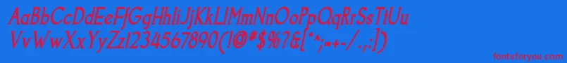 GoodfishBoldItalic Font – Red Fonts on Blue Background