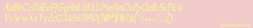 GoodfishBoldItalic Font – Yellow Fonts on Pink Background