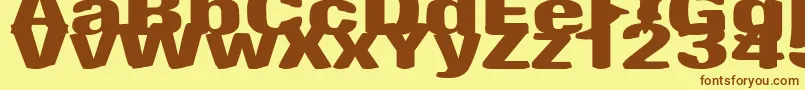 AntimonyFunk Font – Brown Fonts on Yellow Background