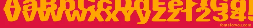 AntimonyFunk Font – Orange Fonts on Red Background
