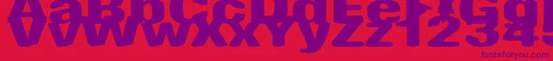 フォントAntimonyFunk – 赤い背景に紫のフォント