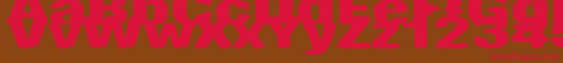 AntimonyFunk-Schriftart – Rote Schriften auf braunem Hintergrund