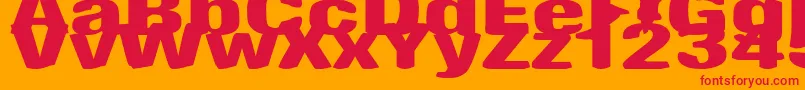 AntimonyFunk-Schriftart – Rote Schriften auf orangefarbenem Hintergrund