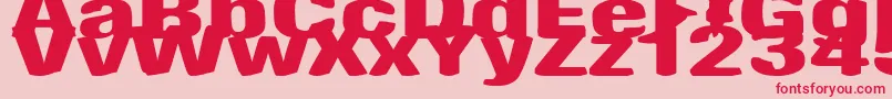 AntimonyFunk-Schriftart – Rote Schriften auf rosa Hintergrund