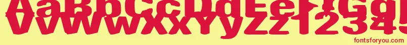 AntimonyFunk Font – Red Fonts on Yellow Background