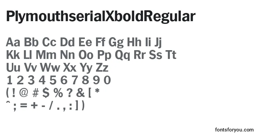 Schriftart PlymouthserialXboldRegular – Alphabet, Zahlen, spezielle Symbole
