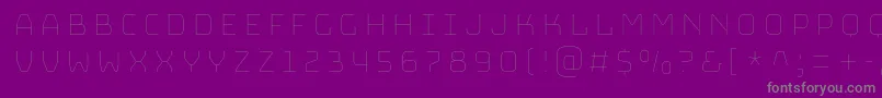 BungeehairlineRegular-Schriftart – Graue Schriften auf violettem Hintergrund