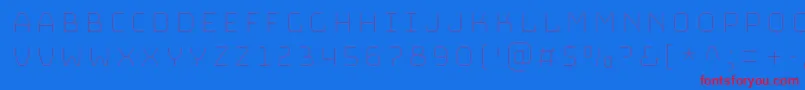 BungeehairlineRegular Font – Red Fonts on Blue Background