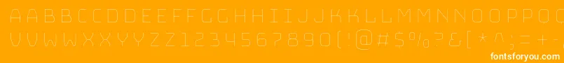 BungeehairlineRegular-Schriftart – Weiße Schriften auf orangefarbenem Hintergrund