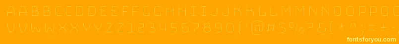 BungeehairlineRegular-Schriftart – Gelbe Schriften auf orangefarbenem Hintergrund