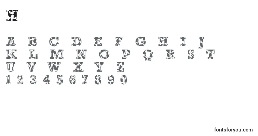 Schriftart Happycow – Alphabet, Zahlen, spezielle Symbole