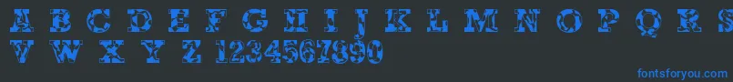 Happycow Font – Blue Fonts on Black Background