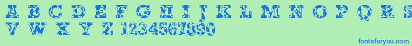 Happycow Font – Blue Fonts on Green Background