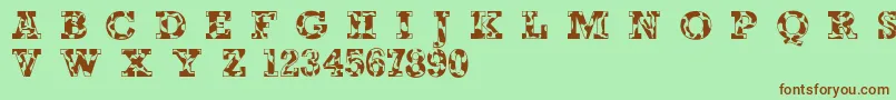 Happycow Font – Brown Fonts on Green Background