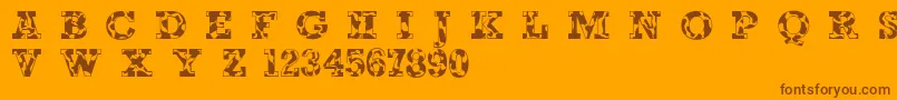 Happycow Font – Brown Fonts on Orange Background