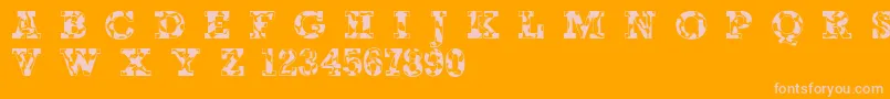 Happycow Font – Pink Fonts on Orange Background