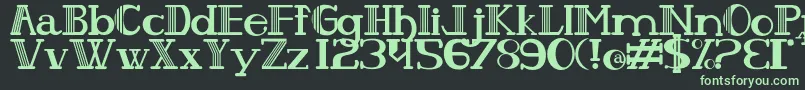 Peixeses-fontti – vihreät fontit mustalla taustalla