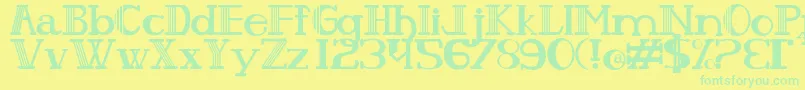Peixeses Font – Green Fonts on Yellow Background