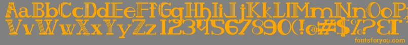 フォントPeixeses – オレンジの文字は灰色の背景にあります。