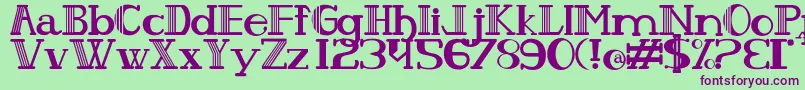 フォントPeixeses – 緑の背景に紫のフォント