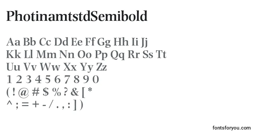 Шрифт PhotinamtstdSemibold – алфавит, цифры, специальные символы