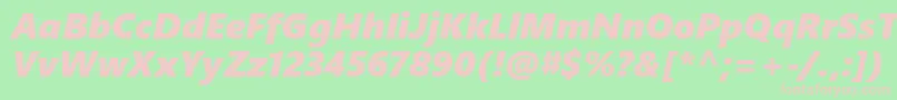 Шрифт SegoeUiBlackItalic – розовые шрифты на зелёном фоне