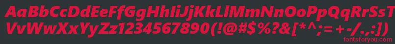 SegoeUiBlackItalic Font – Red Fonts on Black Background