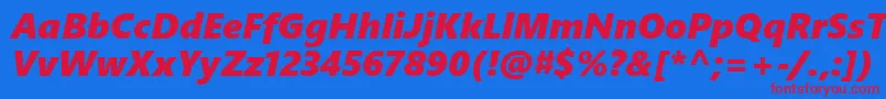 SegoeUiBlackItalic Font – Red Fonts on Blue Background