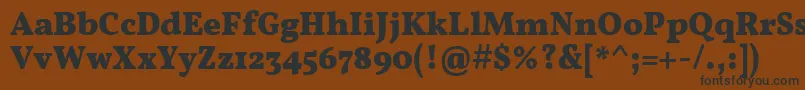 フォントVollkornBold – 黒い文字が茶色の背景にあります