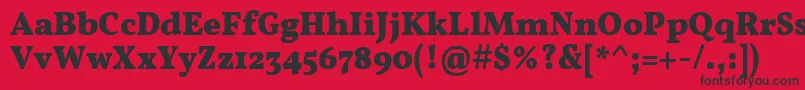 フォントVollkornBold – 赤い背景に黒い文字