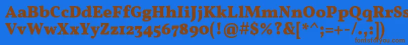 フォントVollkornBold – 茶色の文字が青い背景にあります。