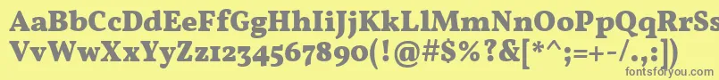 フォントVollkornBold – 黄色の背景に灰色の文字