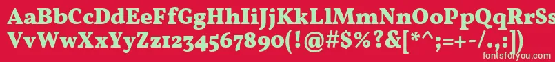 フォントVollkornBold – 赤い背景に緑の文字