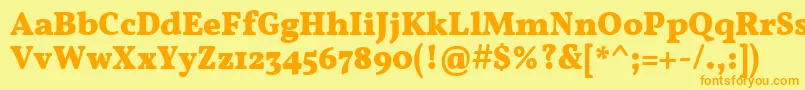 VollkornBold Font – Orange Fonts on Yellow Background