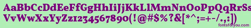 Шрифт VollkornBold – фиолетовые шрифты на зелёном фоне