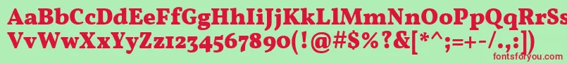 VollkornBold Font – Red Fonts on Green Background