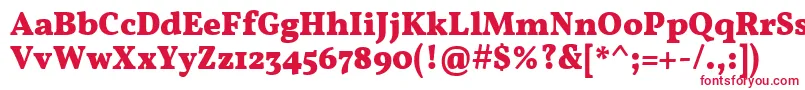 フォントVollkornBold – 白い背景に赤い文字